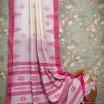 Handwoven Mercerised Cotton Saree –Traditional Patterns (With Blouse Piece)