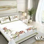 Tropical Trio King Size Pure Cotton Bedsheet