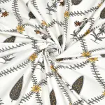 Pookalam Bloom Curtains – Rihaa Hand Block Printed in Yellow & Grey