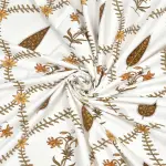 Pinklay Golden Bloom Curtains – Hand Block Printed Floral Elegance