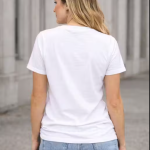 LOVE Printed White Cotton T-Shirt for Women