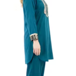 Women Solid Kurta Pant Set with Embellished Yoke | Elegant Ethnic Wear