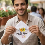 Personalized Printed Handkerchief for Your Love” Floral Design