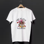 Women White Cotton Valentine Printed T-Shirt