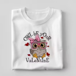 Women White Cotton Valentine Printed T-Shirt