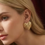 Premium Antique Gold Heart Earrings for Women & Girls