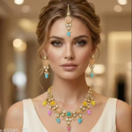 Traditional Multicolor Kundan Necklace Set for Women