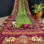 ART SILK DOLLY WORK BANDHEJ PANETER WHITE SAREES*🌹