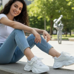 Women’s Chunky Sneakers | Breathable Mesh Casual Shoes with Cushioned Sole | Stylish Walking & Fashion Shoes