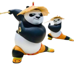 Kung Fu Panda Po Figurine Action Keychains, Set of 1