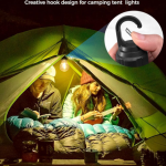 Hanging Camping with Hook Lamp Unbreakable Waterproof with Rechargeable Battery