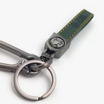 RE Bike Keychain II Leather Keychain with Locking Metal Hook