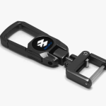 Bajaj Motorcycle Keychain, Premium Metal Keyring with Double Loop Design, Black