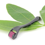 Derma Roller System, 0.5 mm Titanium Needles, 540 Pins, Hair Growth and Repair Tool, Black and Pink (pack of 4, Medium)