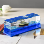 Liquid Wave Cruise Ship Decoration | Unsinkable Titanic Model in a Clear Liquid
