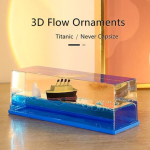 Liquid Wave Cruise Ship Decoration | Unsinkable Titanic Model in a Clear Liquid