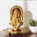 Aluminium Showpiece Lotus Laxmi Meena Statue