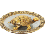 Aluminium  Showpiece Tortoise Statue With Glass Plate