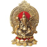 Aluminium Showpiece Lotus Ganesh Statue