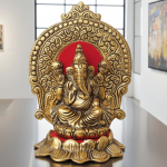 Aluminium Showpiece Lotus Ganesh Statue