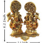 Aluminium Showpiece Peacock Laxmi Ganesh Statue