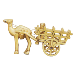 Brass Showpiece Camel Cart Without Roof Statue