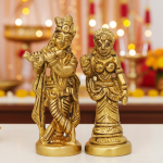 Brass Radha Krishna God Idol – Handcrafted Religious Showpiece