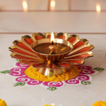 Iron & Brass Deepak Color Orange 4 Inch