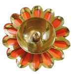 Iron & Brass Deepak Color Orange 4 Inch