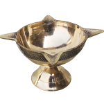 Brass Table Decor Oil Lamp Deepak 4 Wicks  - Devotional Brass Diya for Home Décor