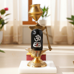 Brass Shivling With Black Stone – Size 2 Mandir Lingam, 4