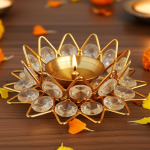 Brass Fancy Bowl Crystal Deepak No. 4