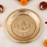 Copper Om Design Puja Plate Design