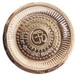 Copper Om Design Puja Plate Design