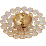 Brass Round Crystal Diya No. 2