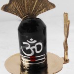 Brass Shivling With Black Stone – Size 3 Pooja Lingam, 5