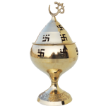 Brass Table Decor Oil Lamp Om Pakija Deepak  - Elegant Deepak for Mandir Lighting