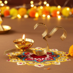 Brass Om Fancy Deepak No. 3