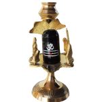 Brass Shiv Parivaar White Stone – Size 3 Family Idol