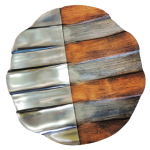 Aluminum Decorative Round Half Polish Tray Platter