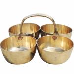 Brass Chokta Small 4 Bowl Combined