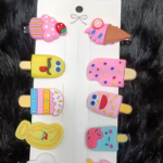 🍦 Stylish Ice Cream Hair Clip Set – 10 Pcs for Girls