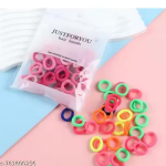 Soft Elastic Hair Bands Set (Pack of 6) – Multicolor & Plain Ponytail Holders for Women & Girls