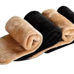 letz shoope Warm Winter/Snow Fleece Soft fur Thermal socks-pack of 4pair (2pair skin & 2 apair Black) (2)