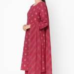 Women kurta pant dupatta set ,Maroon kurta set with dupatta