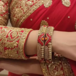 Red Bangles Gold Kada Set Traditional Indian Jewelry Bridal Bangles Wedding Jewelry Festive Wear