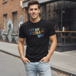 Elegant Sleek Round Neck Let Distract you Front Print Solid Coloured Men's T-shirt (Pure Cotton)