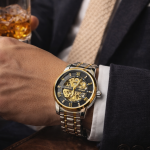 KHRIST Premium Fully Automatic Mechanical Analog Watch for Men | Exposed Working Gears Dial & Transparent Case Back | Precision Engineering, Luxury Craftsmanship & Timeless Elegance