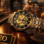 KHRIST Premium Fully Automatic Mechanical Analog Watch for Men | Exposed Working Gears Dial & Transparent Case Back | Precision Engineering, Luxury Craftsmanship & Timeless Elegance