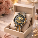 KHRIST Premium Fully Automatic Mechanical Analog Watch for Men | Exposed Working Gears Dial & Transparent Case Back | Precision Engineering, Luxury Craftsmanship & Timeless Elegance